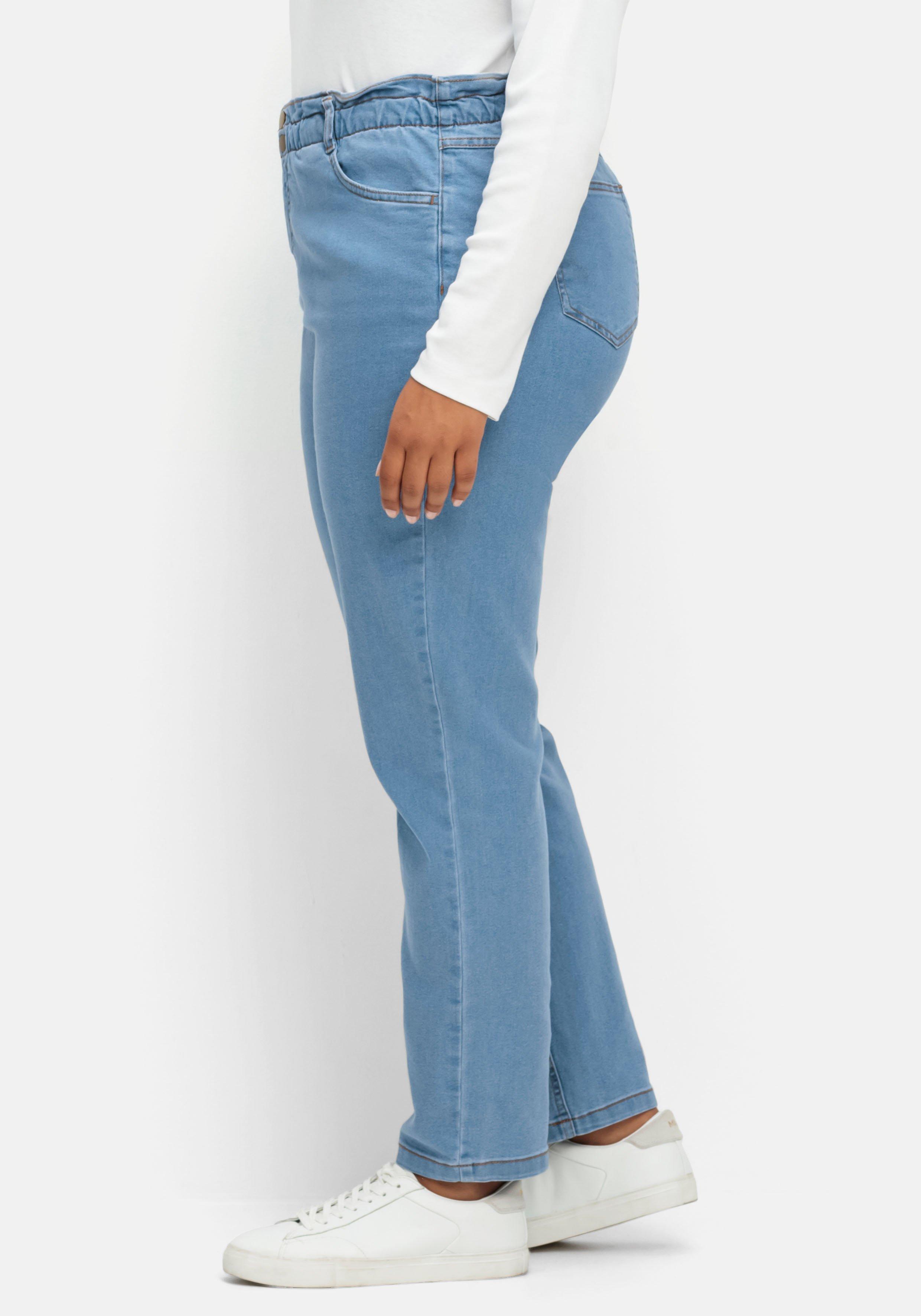 Gerade Jeans im extrahohen Paperbag-Schnitt