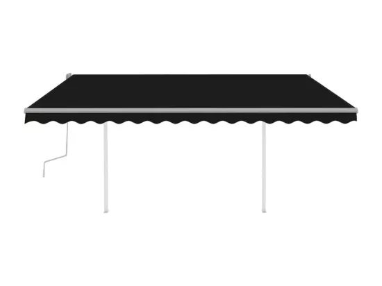 Auvent manuel rétractable avec poteaux 4,5x3 m Anthracite