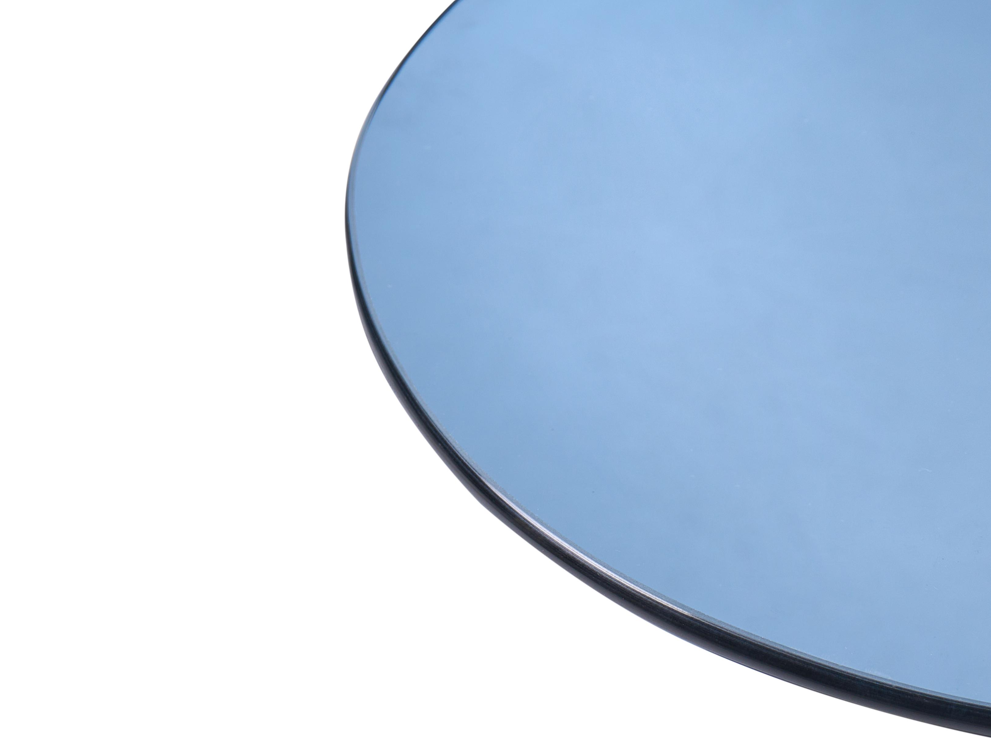 Bijzettafel MINTO Veiligheidsglas Blauw met wielen