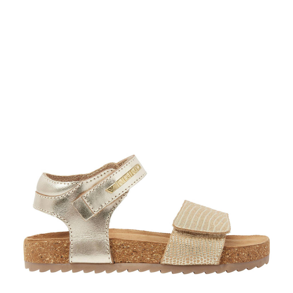 Vingino Demi llleren sandalen goud/beige