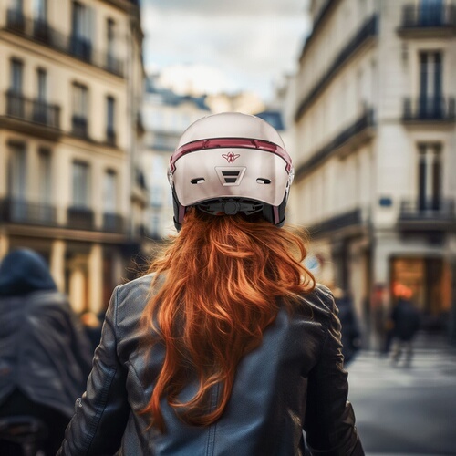 Casque vélo Casr GLOW AVEC LED ET VISIERE ROSE - M