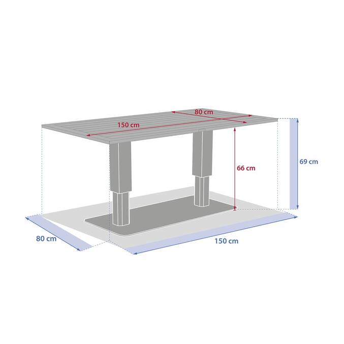 Table de jardin relevable rectangulaire SALIMIA Graphite & Honey