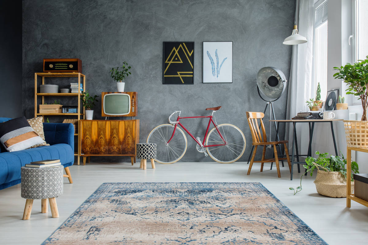 Teppich ANTIGUA 500 - creme-blau - 160x230 cm
