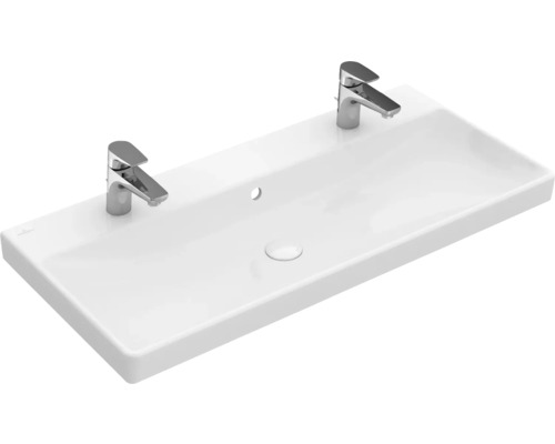 Villeroy & Boch Avento dubbele wastafel 100 cm wit met coating 4156A4R1