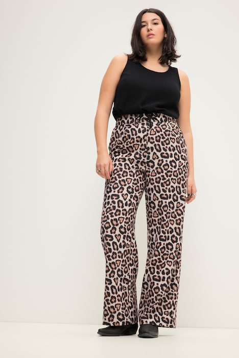 Hose, Wide Legs, HighWaist, Leoprint
