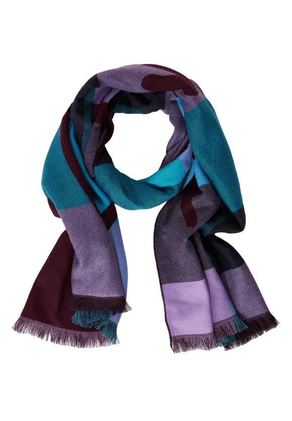 Jacquard Schal - plummy wine