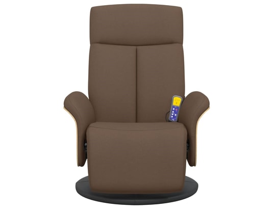 VIDAXL - Fauteuil Relaxation Fauteuil inclinable de massage avec repose-pieds marron tiss...