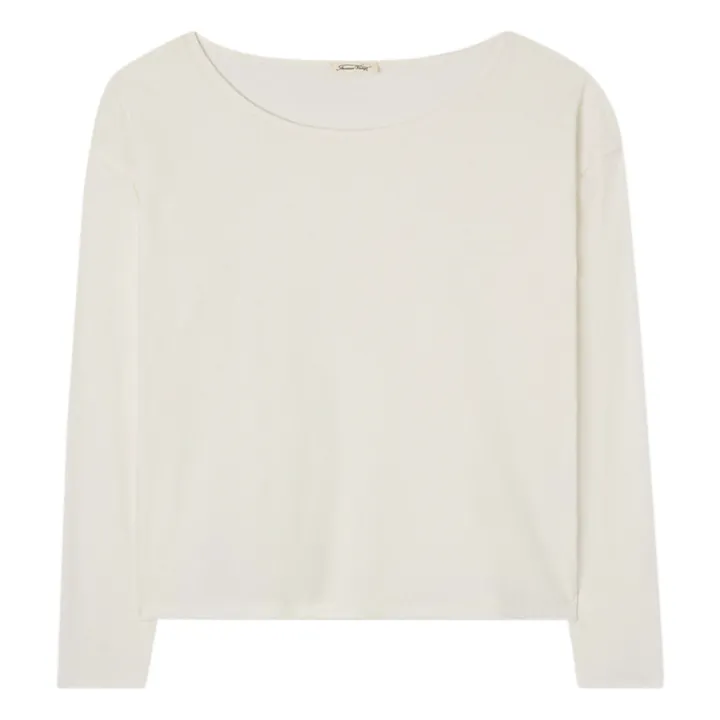 American Vintage T-shirt Manches Longues Col Rond Aksun | Blanc