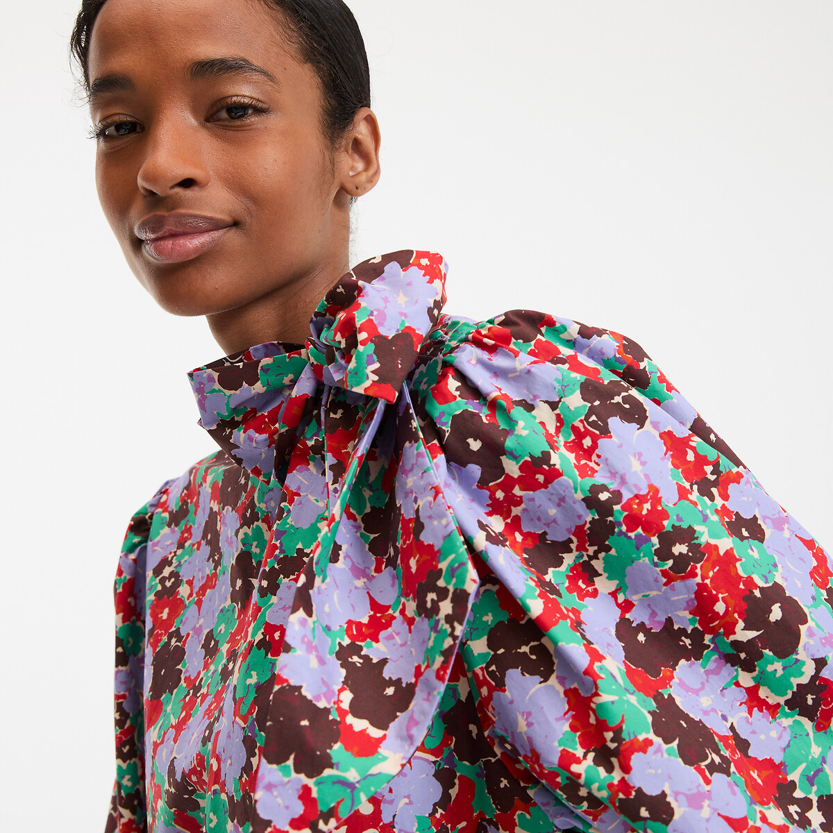 COLEÇÕES LA REDOUTE<br>Camisa de manga comprida Lavalière com estampa floral