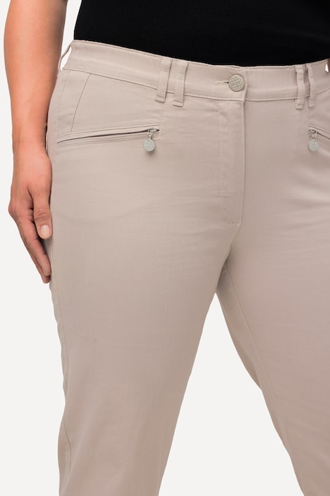 Hose Mony, wadenlang, Zipptaschen, Stretch