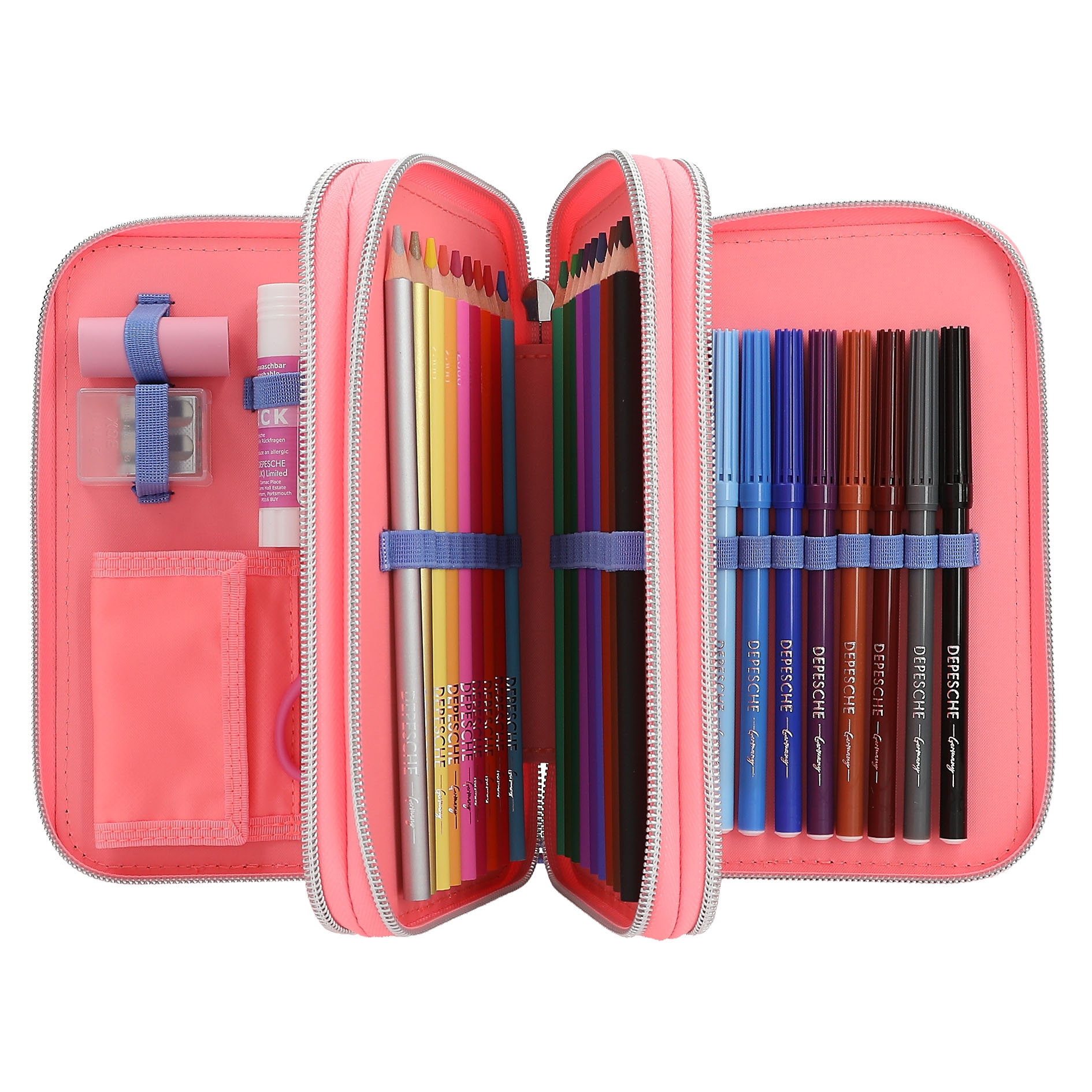 TOPModel 3-vaks etui met wrijfpailletten