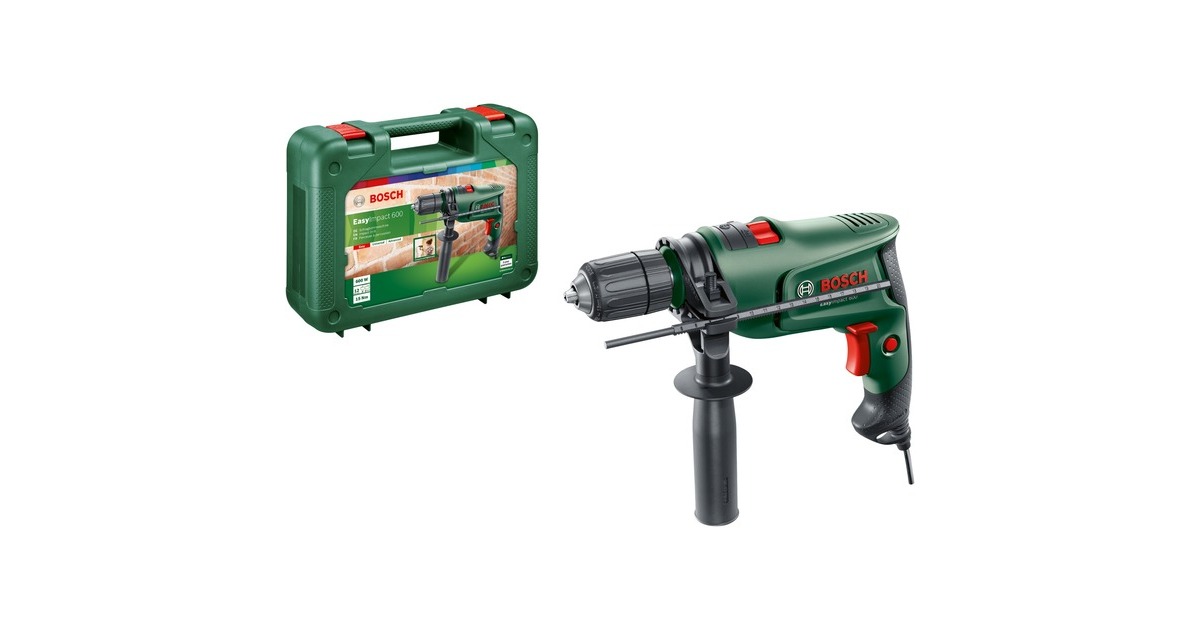 BoschEasyImpact 600 klopboormachine  (Groen/zwart, Koffer inbegrepen)
