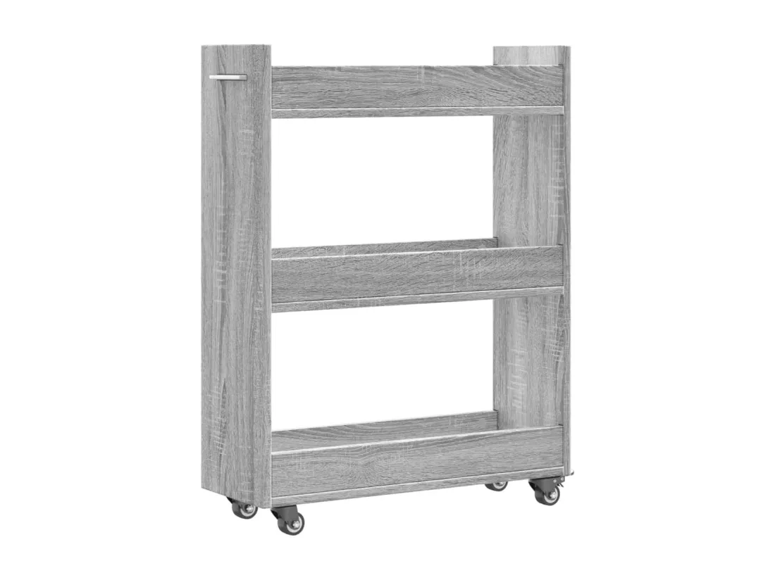 Armoire avec roues sonoma gris 60x22x79 cm bois d'ingénierie