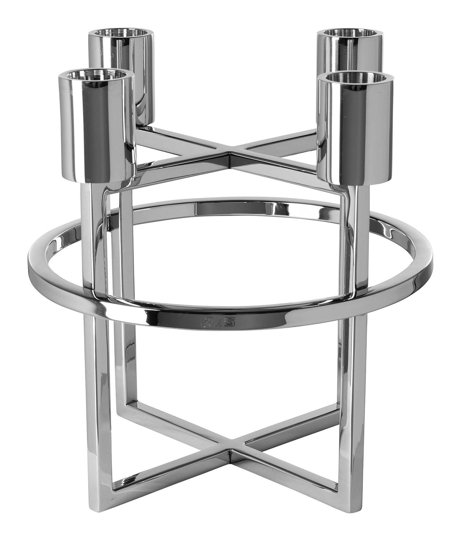 Fink Stabkerzenleuchter 4-flammig CAPRICE 23 cm silberfarbig/vernickelt