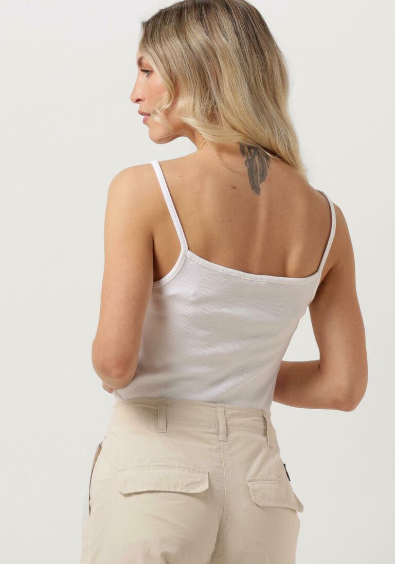 TOMMY JEANS witte tommy jeans top tjw badge rib strap top