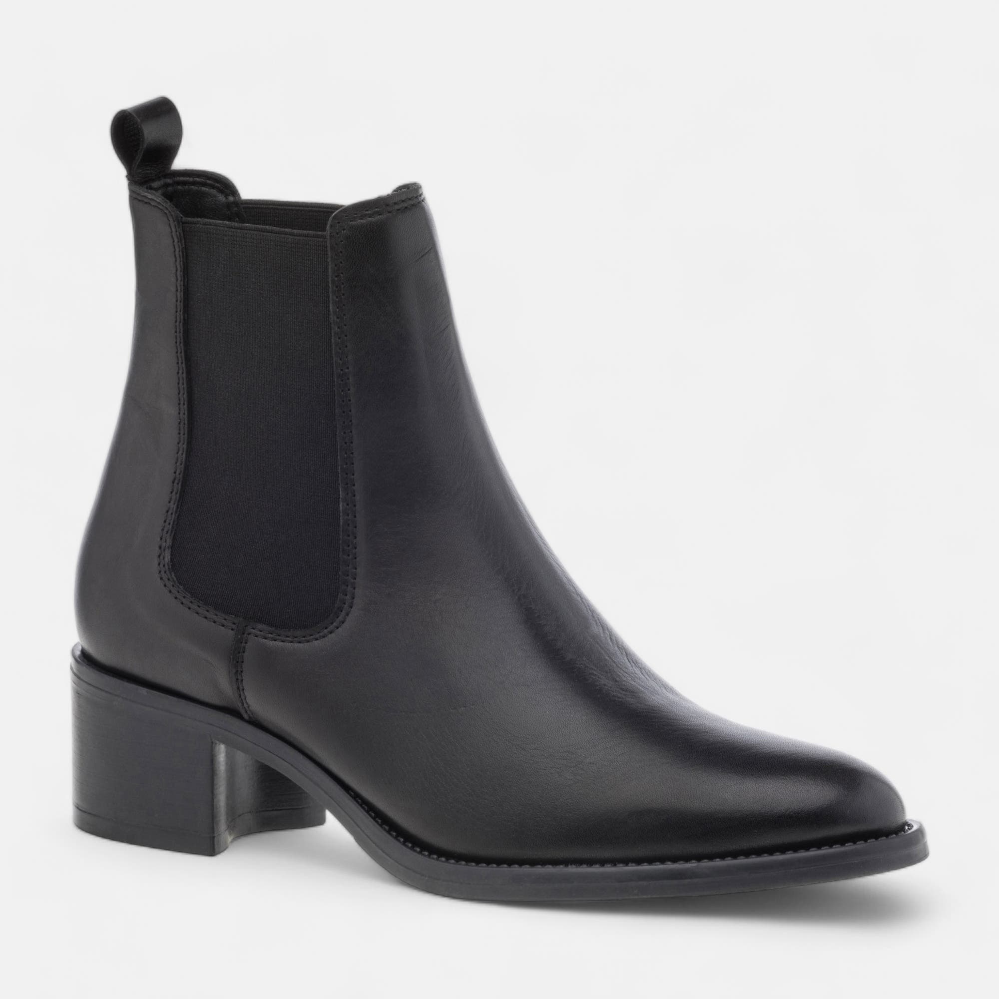 Boots chelsea Femme en cuir noir