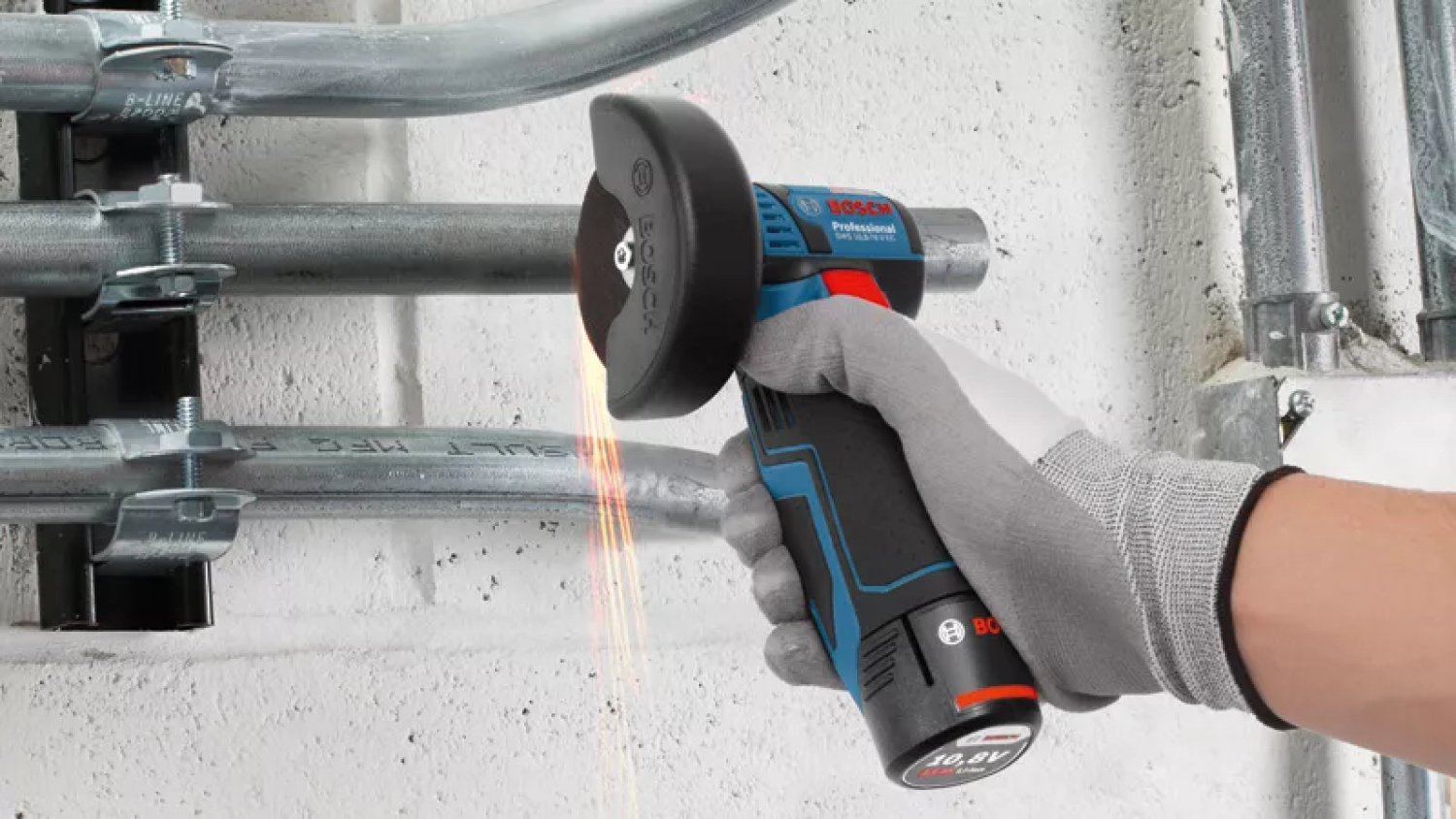 Bosch GWS 12V-76 12V Li-Ion Accu haakse slijper set (2x 3.0Ah accu) in L-Boxx - 76mm - koolborstelloos
