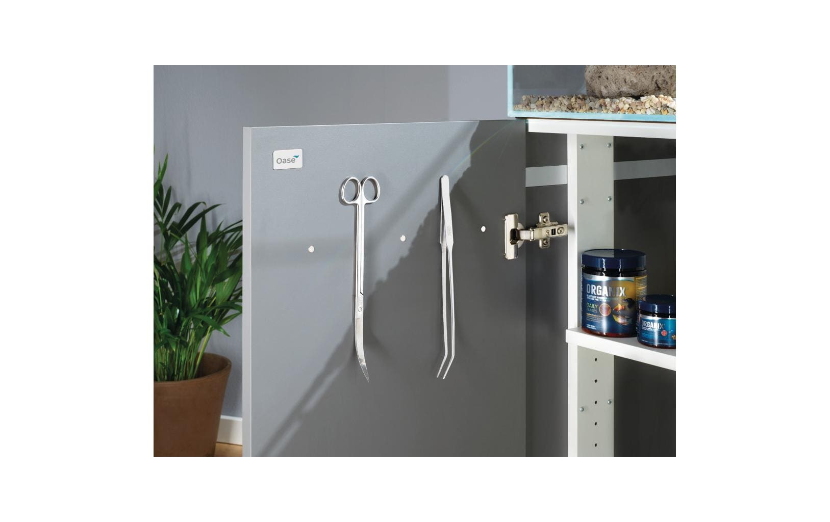 Aquarienkombination ScaperLine 90, Grau, 180 l<br>ScaperLine Aquarien aus Optiwhite-Glas mit Unterschrank