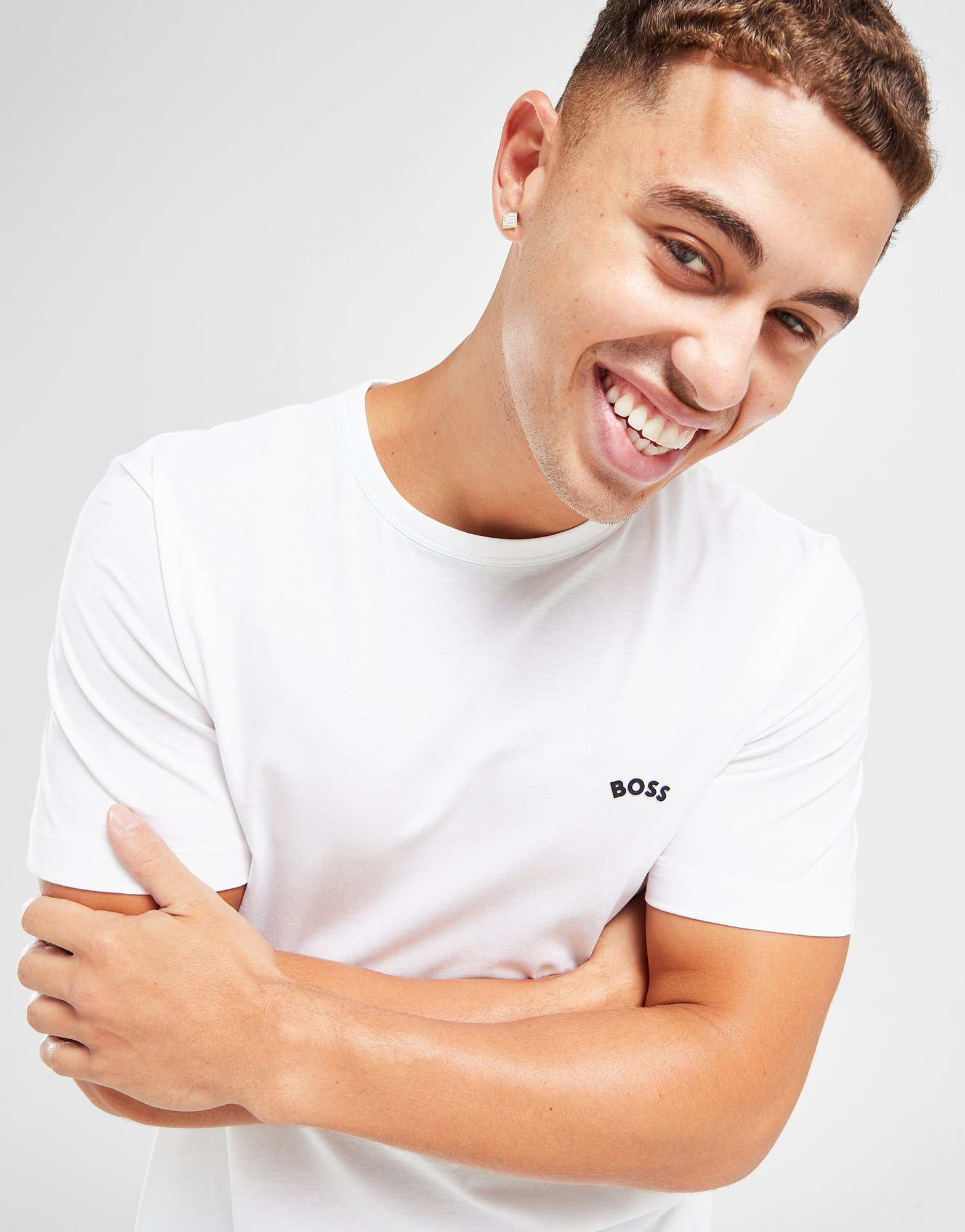 BOSS T-Shirt Logo Incurvé
