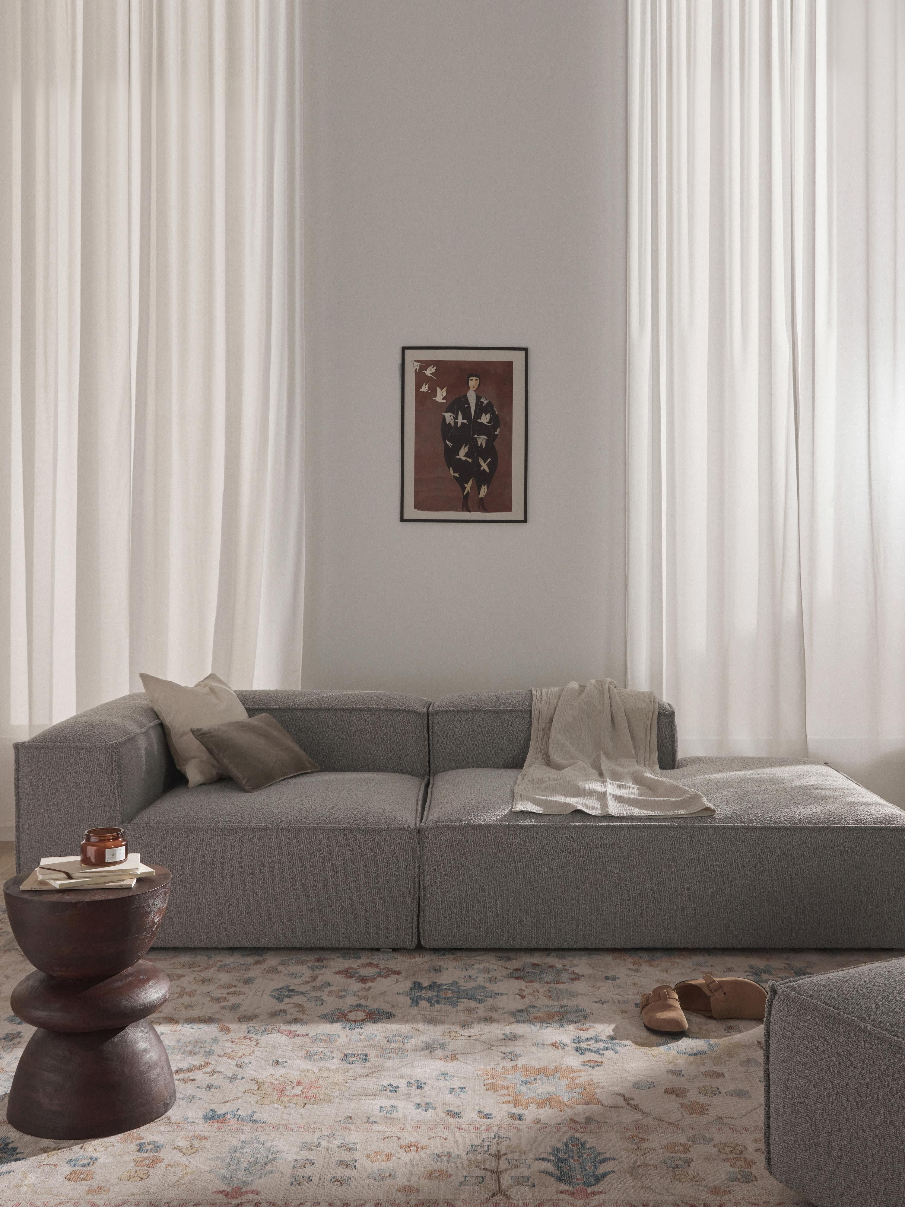 Modulaire chaise longue Lennon van bouclé