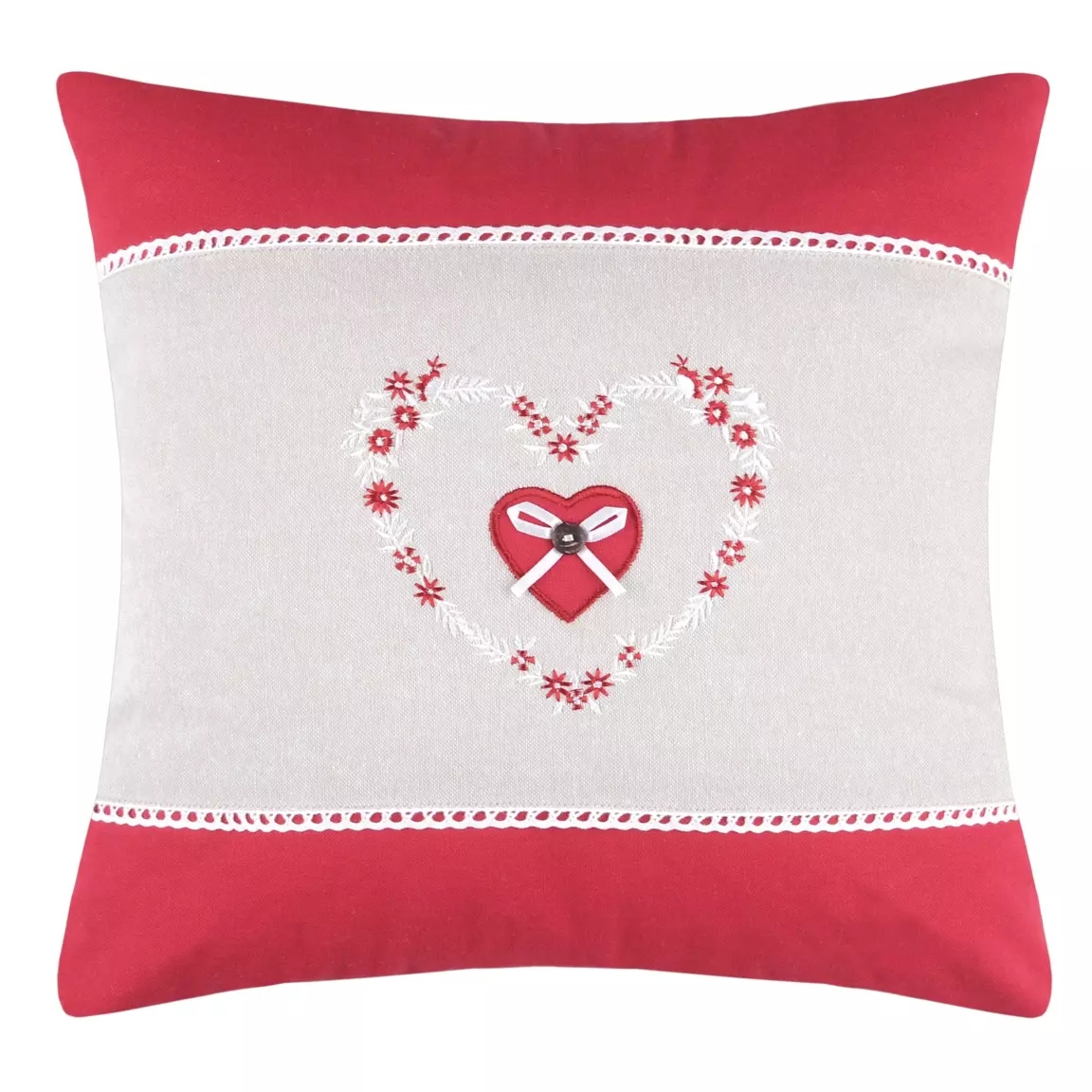 Coussin carré (40 cm) Pauline Rouge