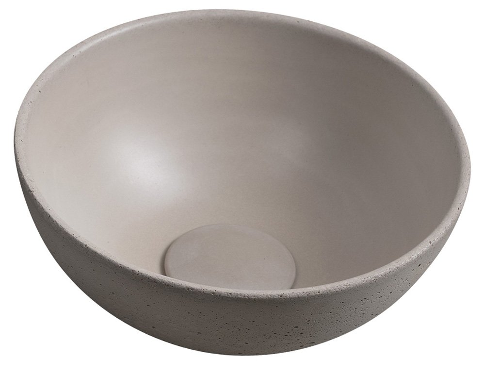 Sapho Minor toilet waskom beton 26cm zand met houder links