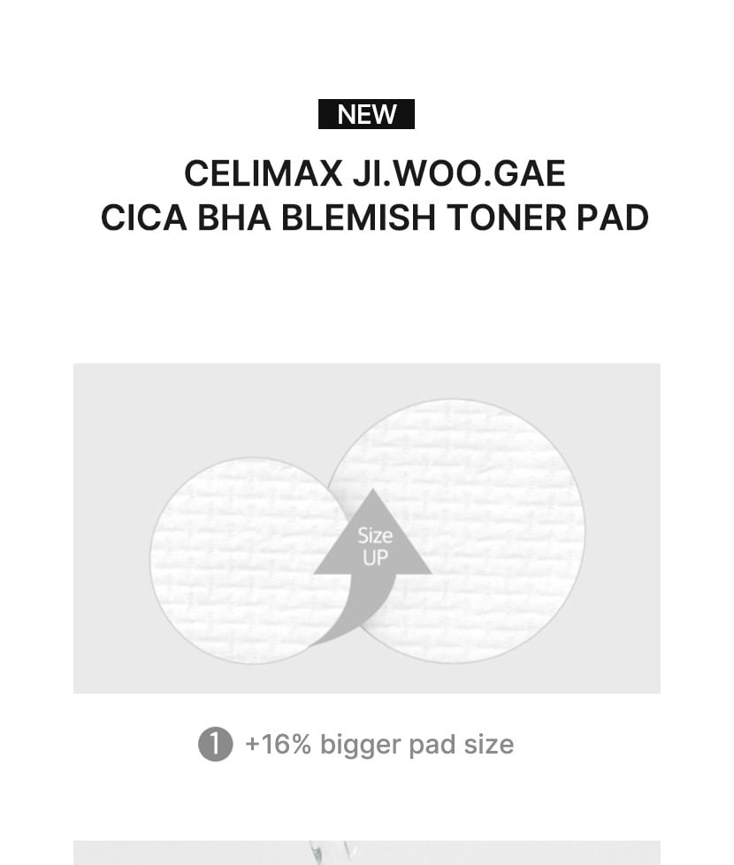 celimax - JIWOOGAE Cica BHA Blemish Toner Pad