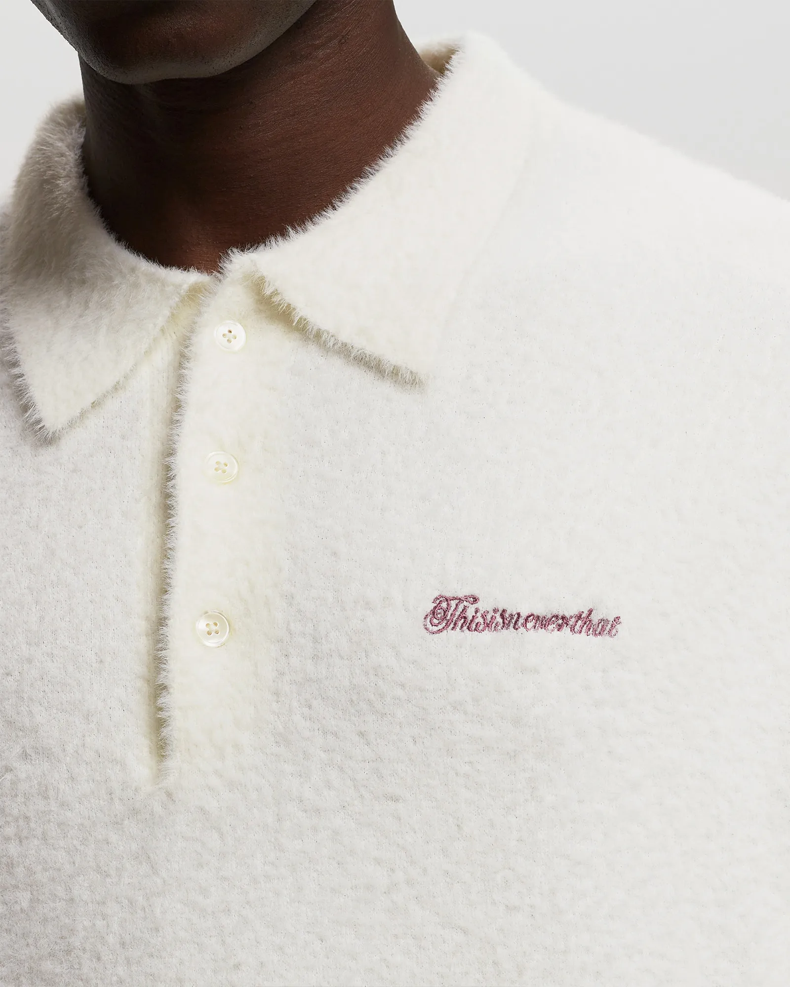 thisisneverthat Script Shaggy Knit Polo