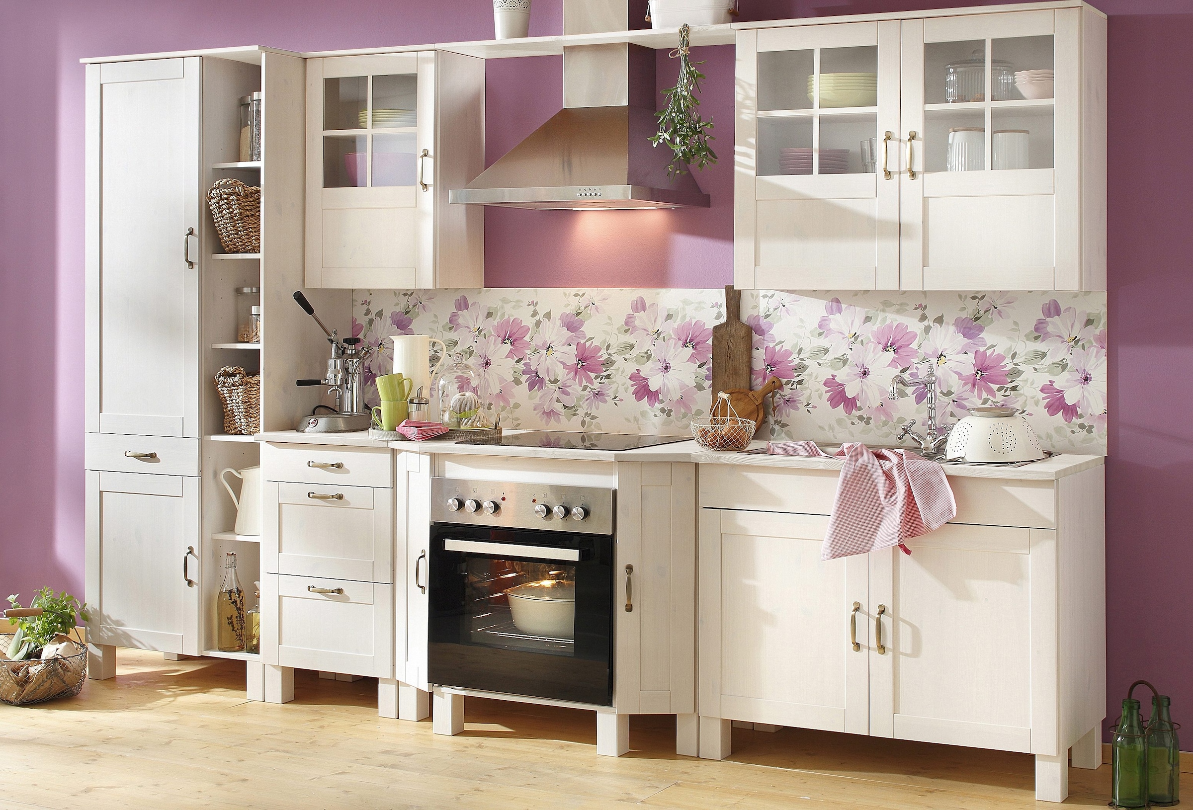 Home affaire Hochschrank »Alby« Breite 75 cm, 2 Türen, 1 Schubkasten, 6 offene Fächer