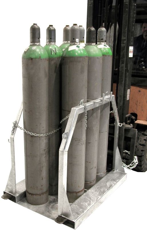 Kruizinga - Gasflessenpallet - Zink - Voor 8 Flessen - L: 1200 x B: 860 x H: 1000 mm - Laadvermogen 700 kg