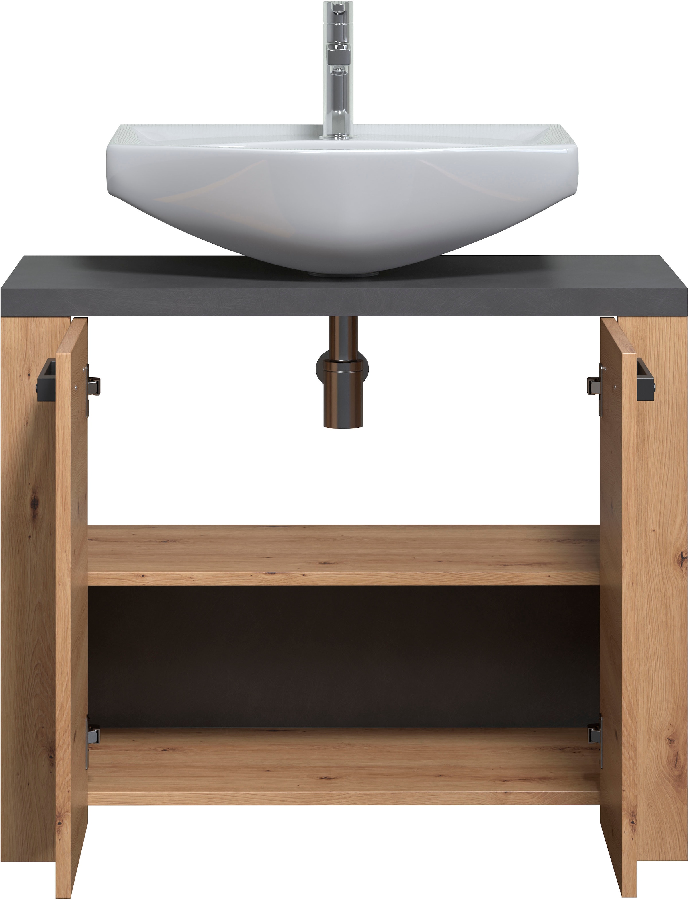 welltime Waschbeckenunterschrank »Ambres« Waschbeckenunterschrank mit 2 Türen - (B/T/H) 79/35/67 cm