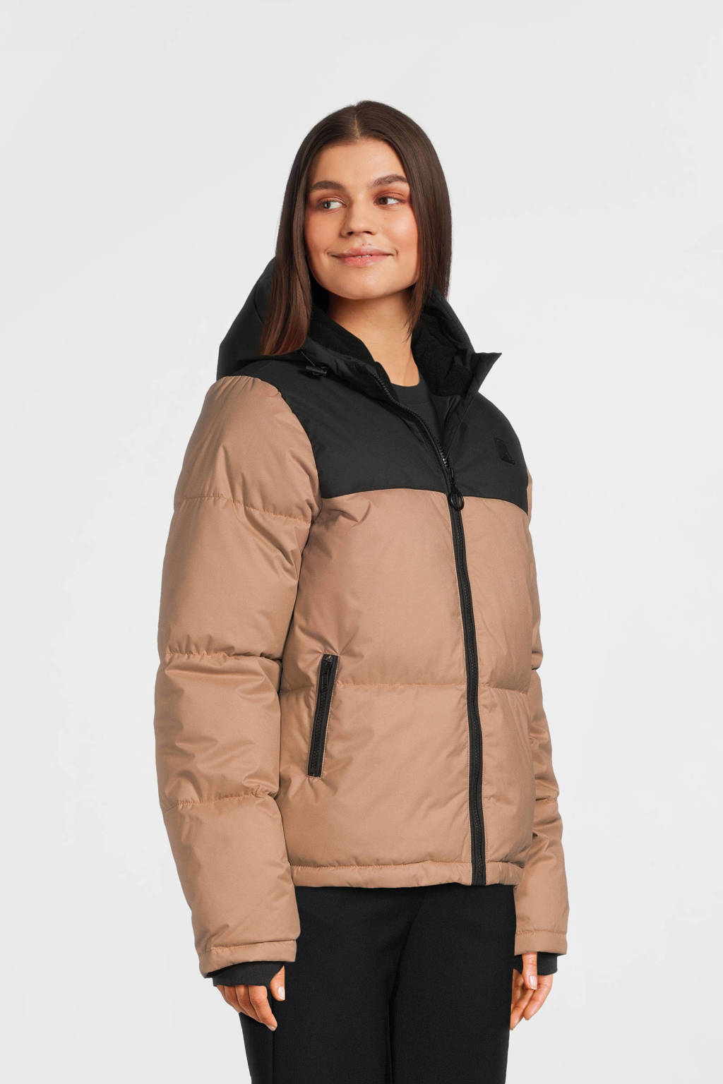 LOOXS gewatteerde jas beige/zwart