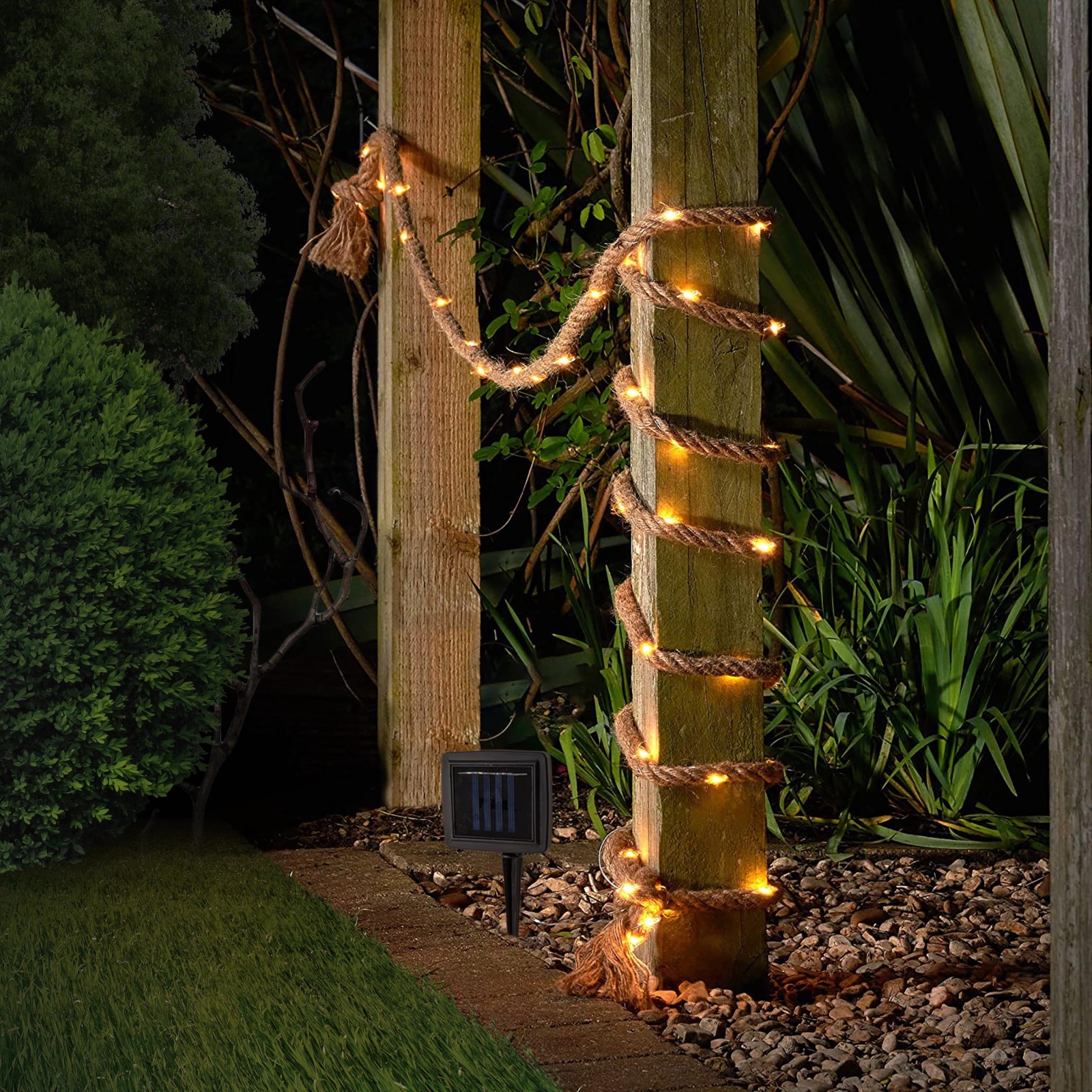 Solar-LED-Lichterkette CANAMO - naturfarben - 10 Meter