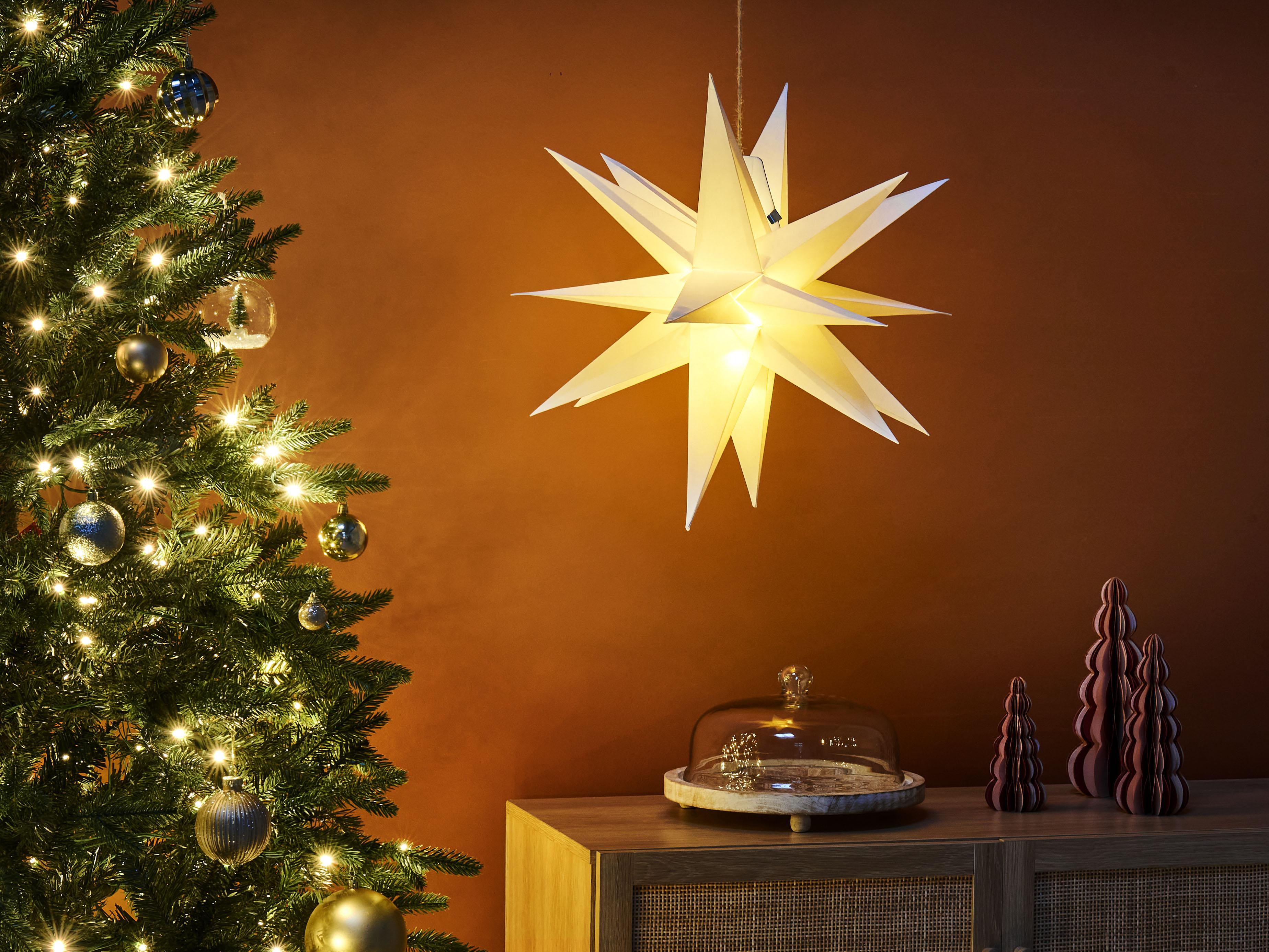 Hangende decoratie LED BHAGIRATHI Ster 44 cm Gebroken wit