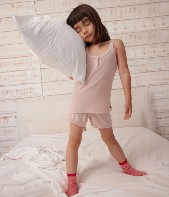 Pyjama short et débardeur uni en coton et lyocell enfant