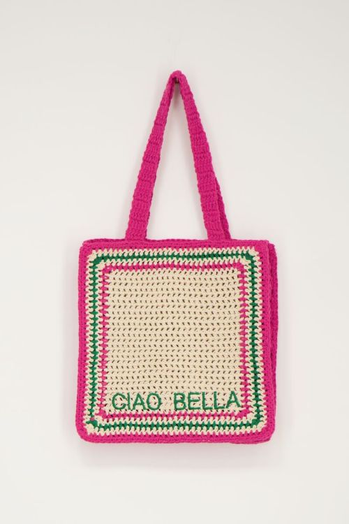 Roze gehaakte tas ciao bella