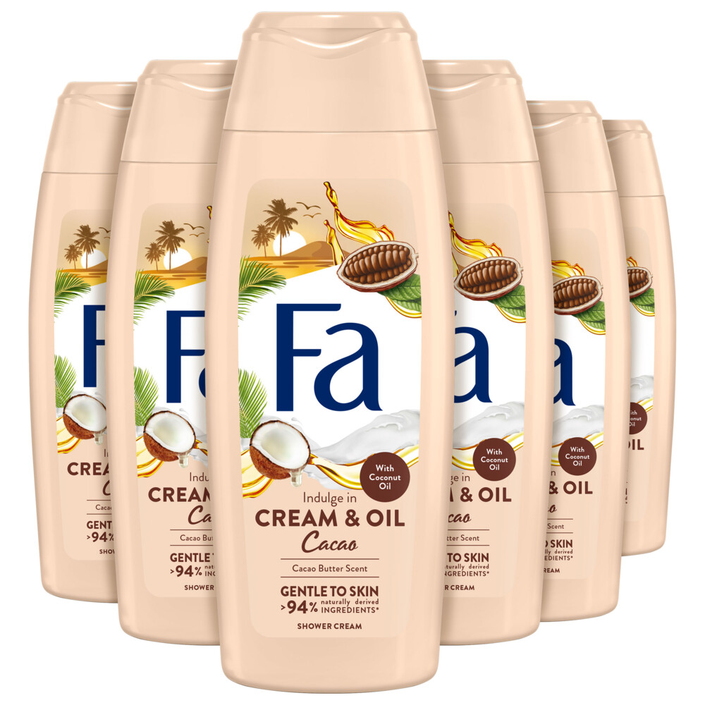 6x Fa Douchecrème Cream & Oil Cacaobutter & Coconut oil250 ml