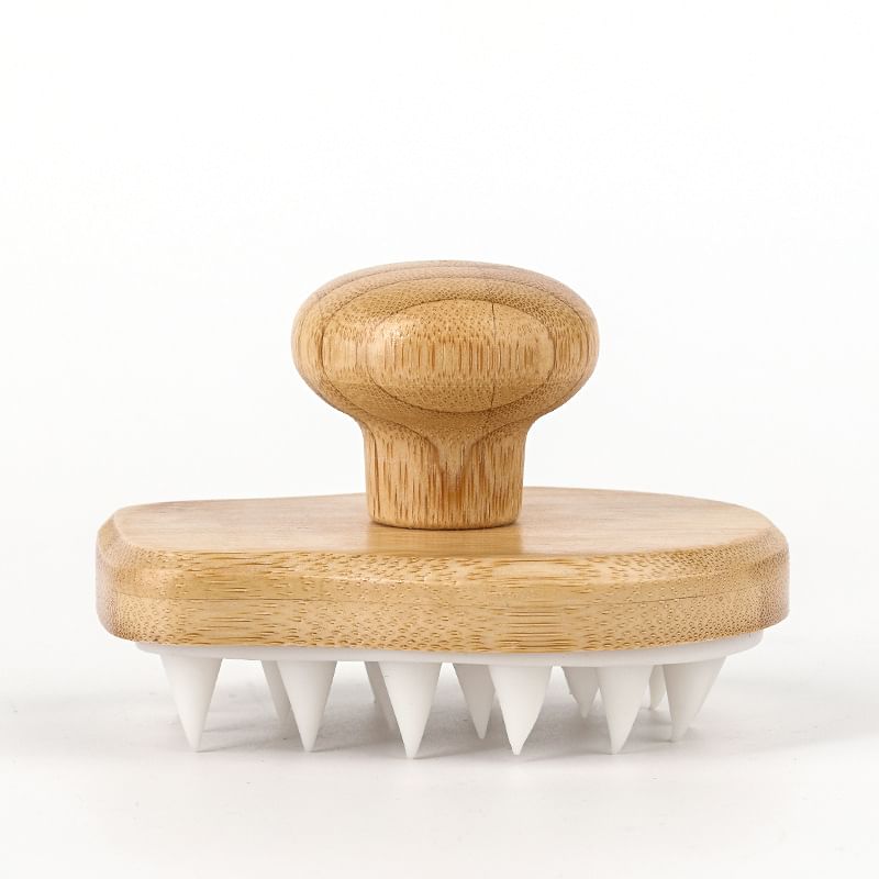 Fondes - Siliconen Hoofdhuidmassager met Houten Handvat
