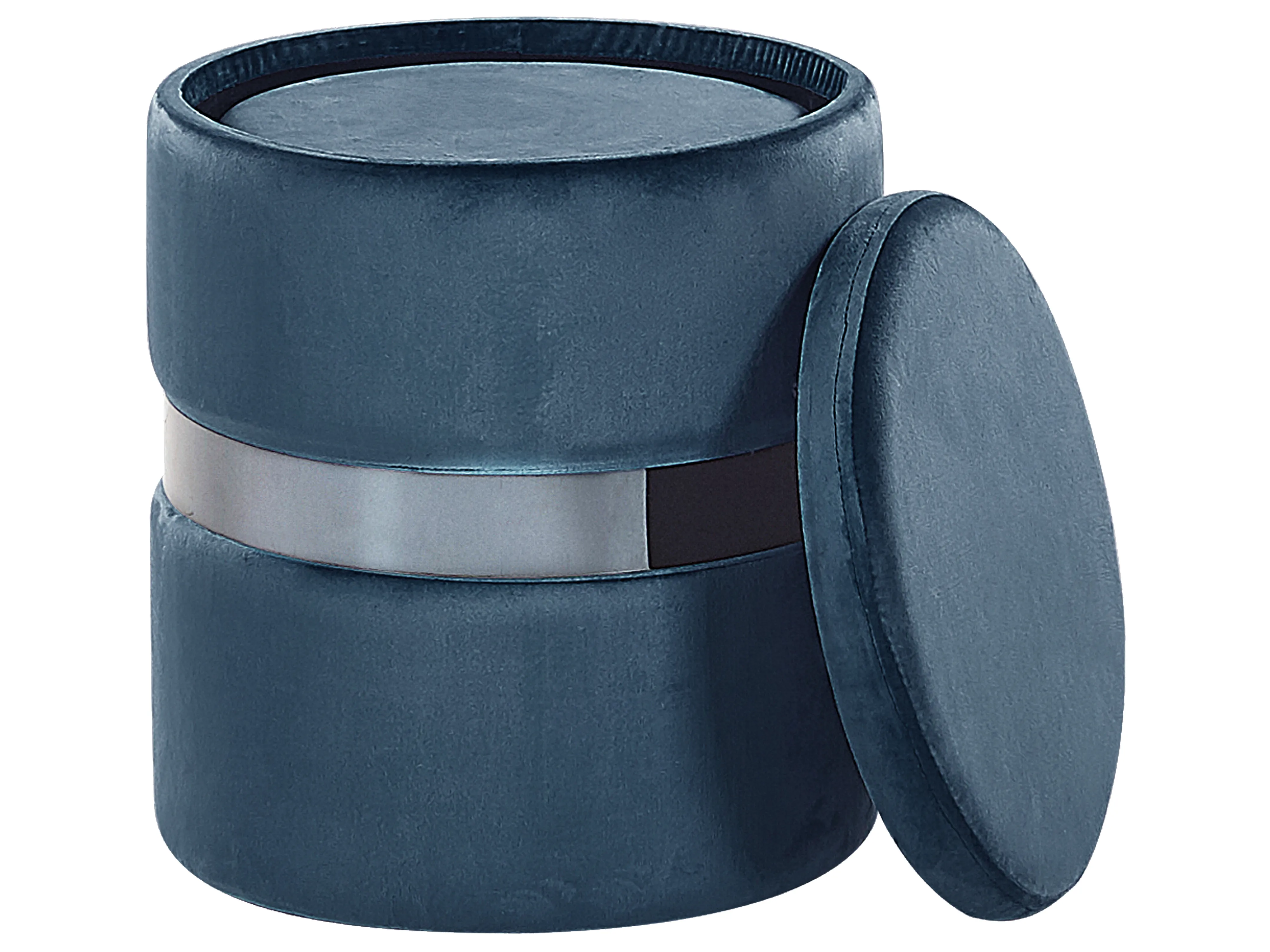Set van 2 opbergpoefs DORIS Fluweel Blauw