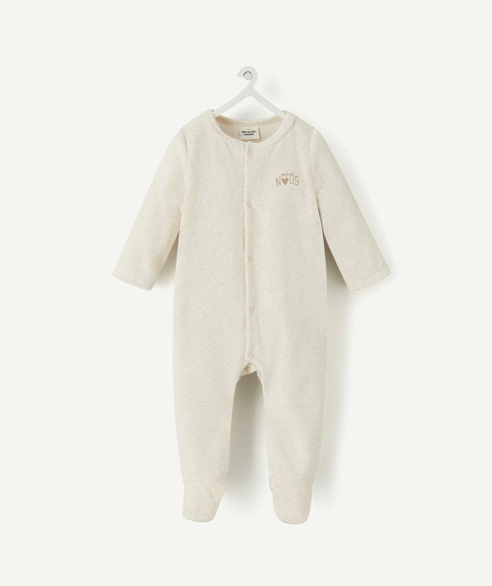 DORS BIEN VELOURS BÉBÉ EN FIBRES RECYCLÉES ÉCRU