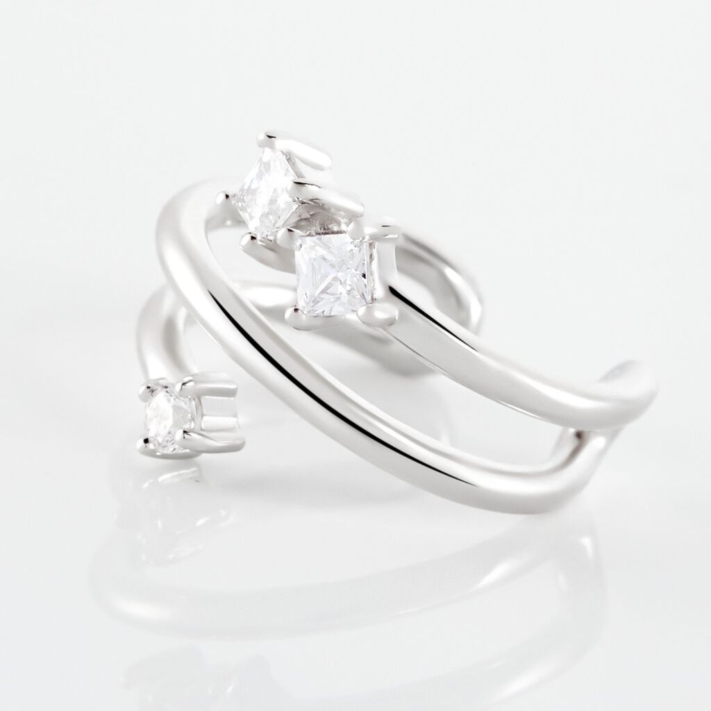 Bague D'hélix Unitaire Amada Argent Blanc Oxyde De Zirconium