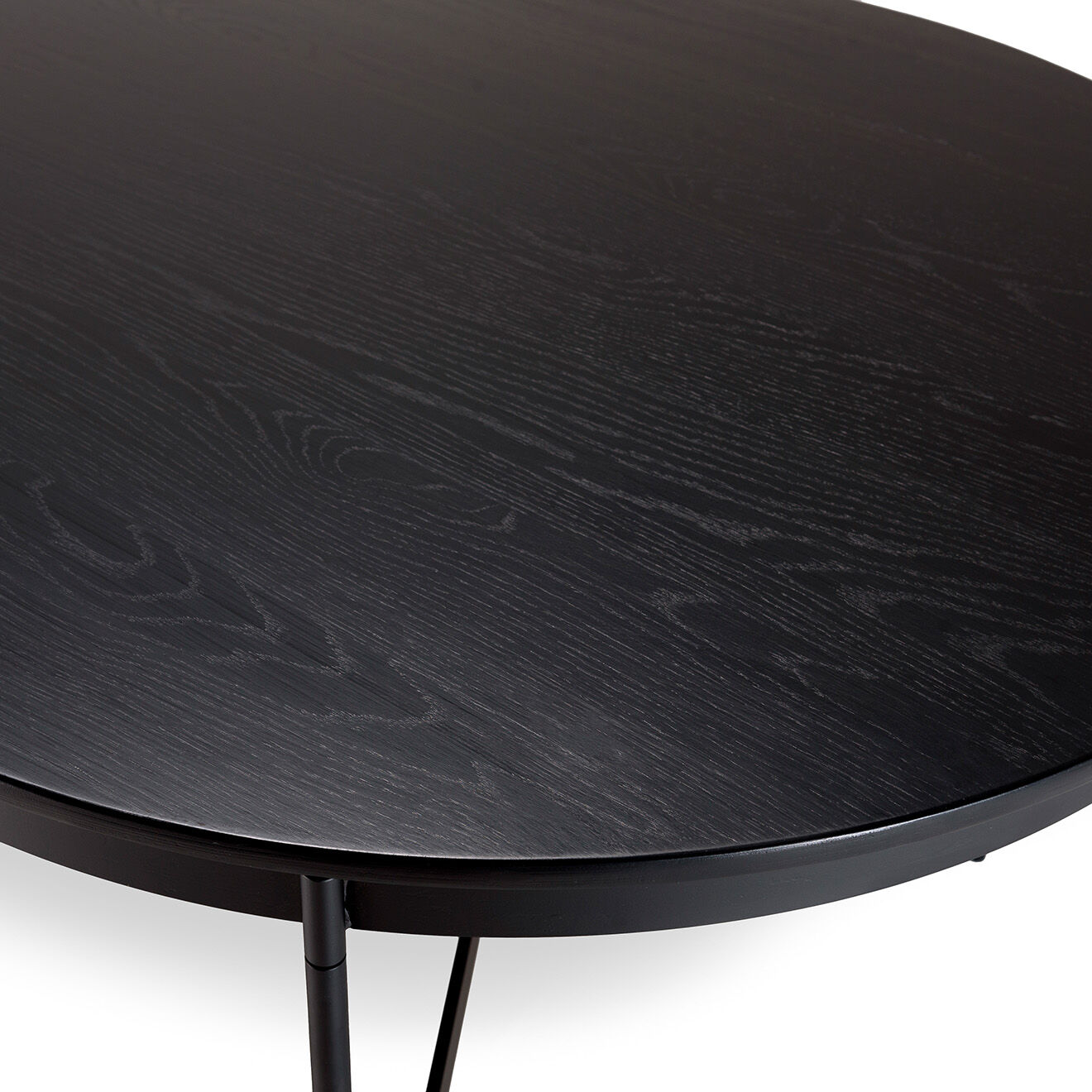 Macabane Table à manger ovale Daly noire - 240x104 cm