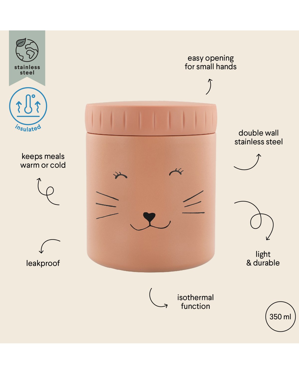 Drikke- og Mattermos – Rustfritt stål | 350ml