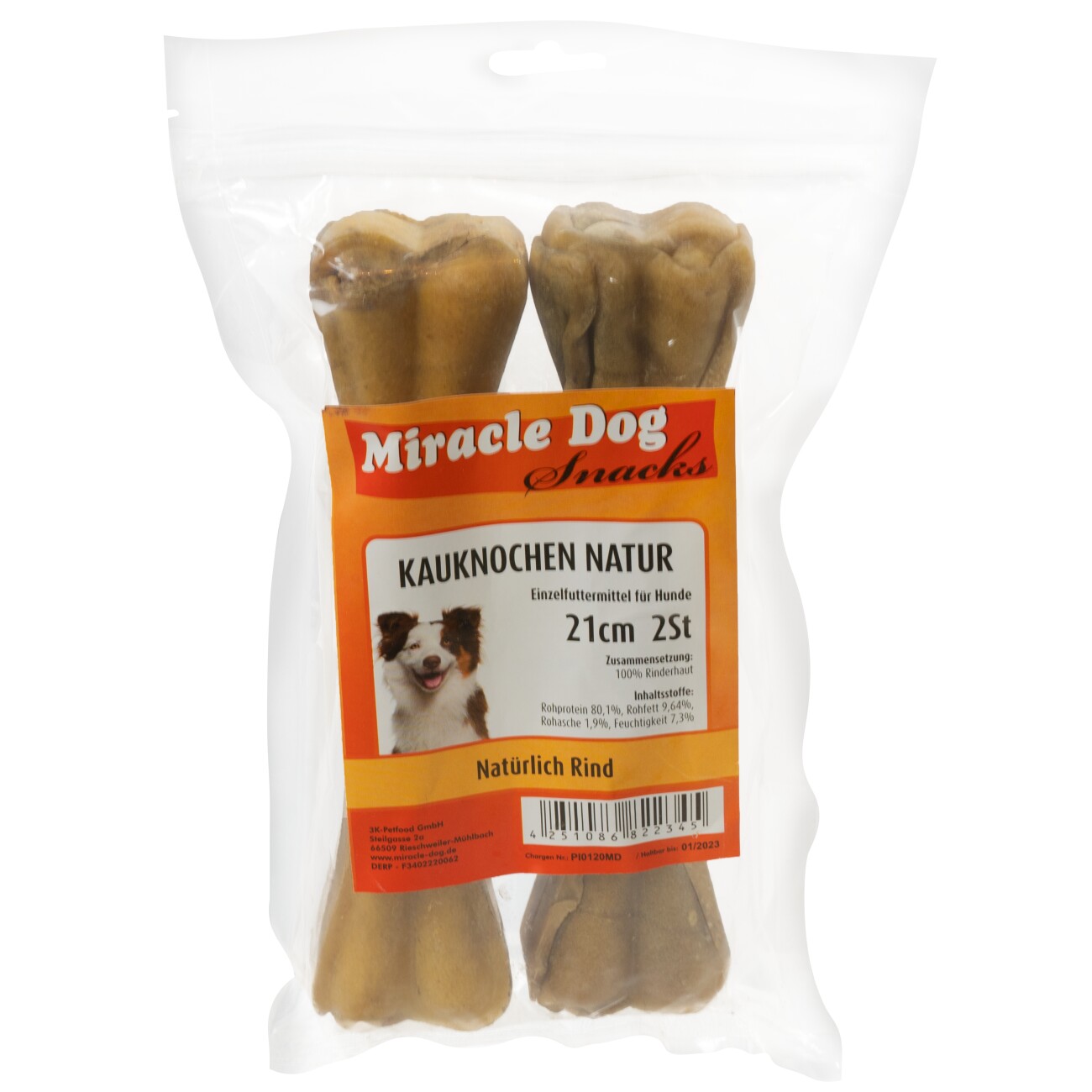 Miracle Dog Kauknochen gepresst 6 x 21cm 2St