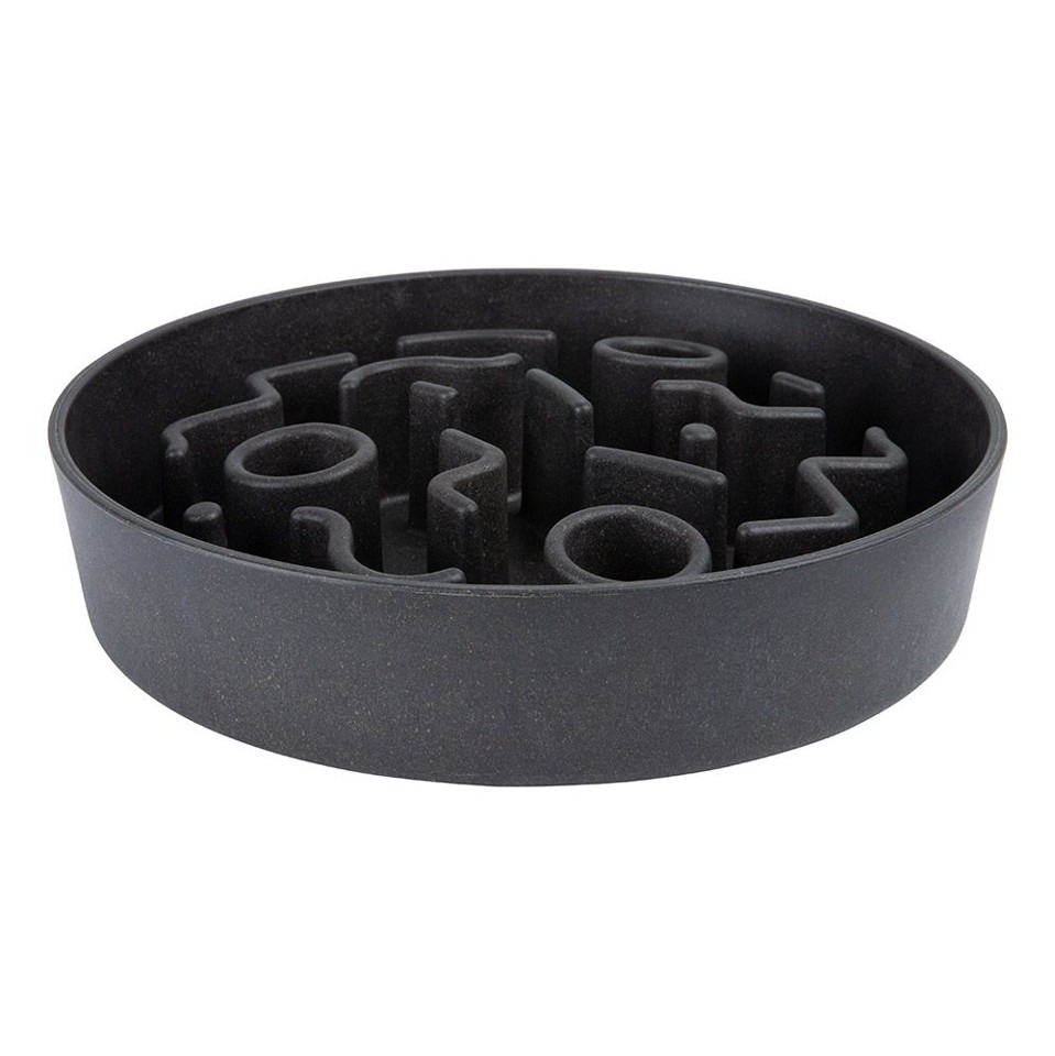 District70 -Bamboo Hundeskål Slow Feeder, Dark Grey L