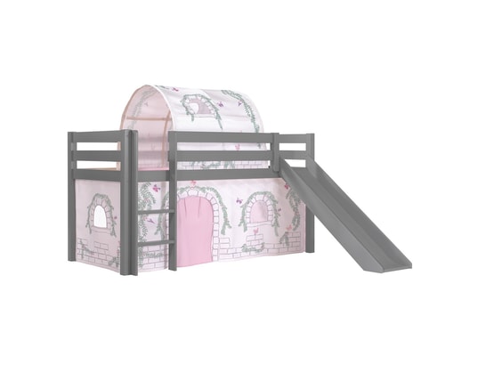 VIPACK - Lit mi-hauteur 90x200 avec toboggan sommier inclus et housse...