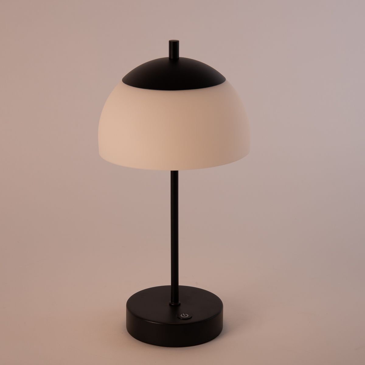 Tafellamp mushroom zwart met opaal glas incl. LED - Djent