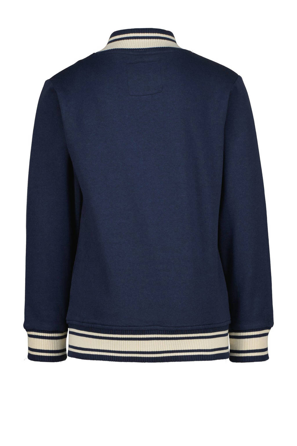 Vingino sweatvest Otral met logo donkerblauw/ecru