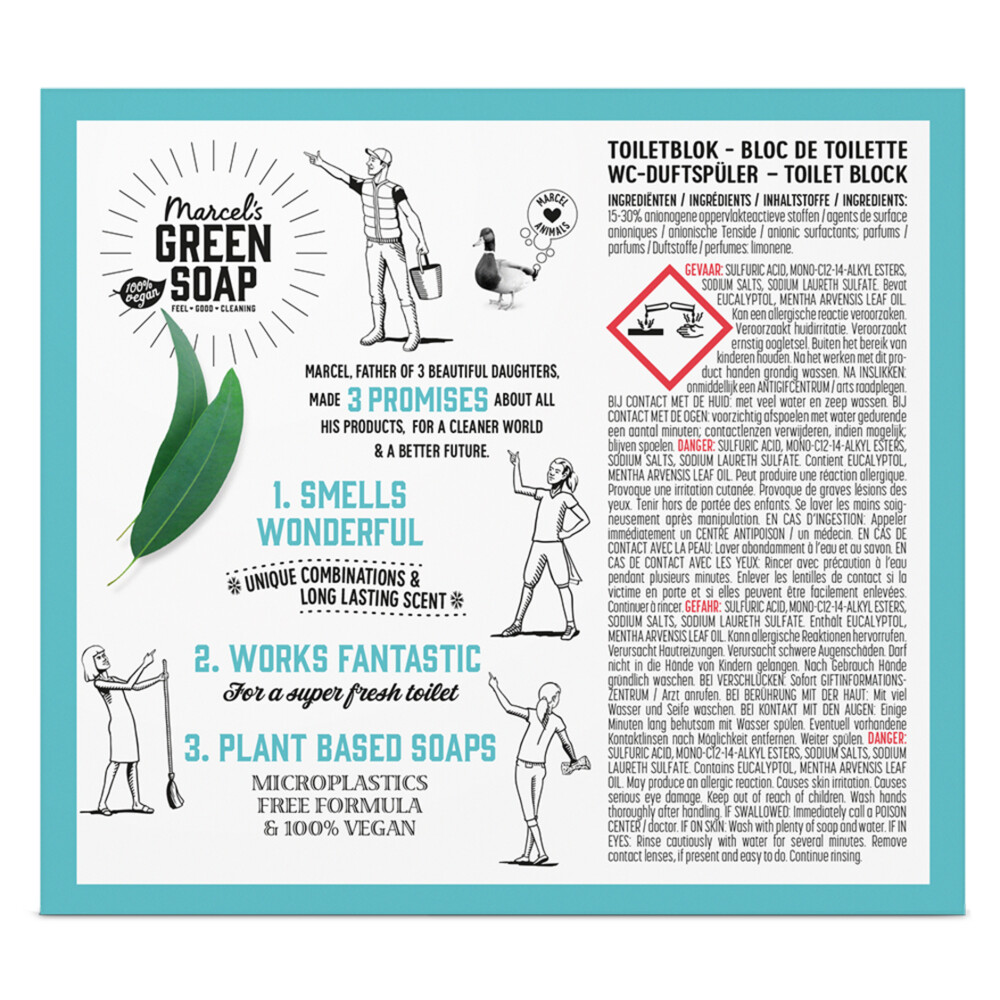 8x Marcel's Green Soap Toiletblok Munt & Eucalyptus