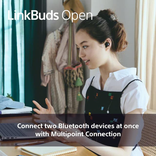Sony LinkBuds Open true wireless in-ear høretelefoner (hvid)